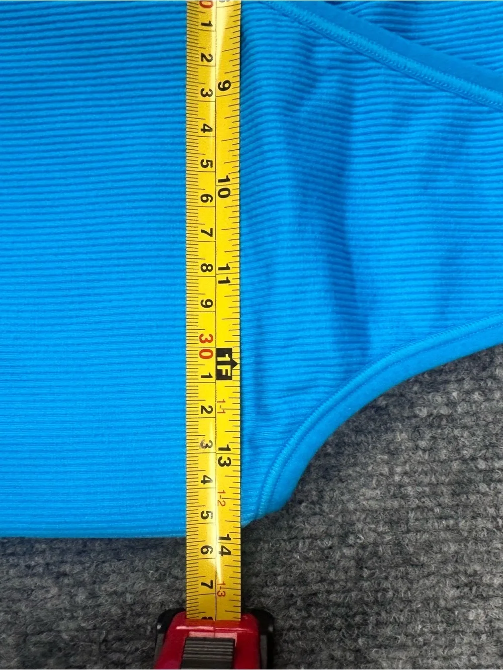 Athleta Aurora Crop Rib Tank Top Blue Seamless VNeck Medium Gym Athleisure Yoga - Picture 8 of 8